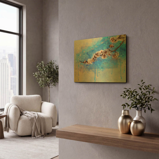 'Apricot Blossom' By Chris Vest Gold Metal Wall Art