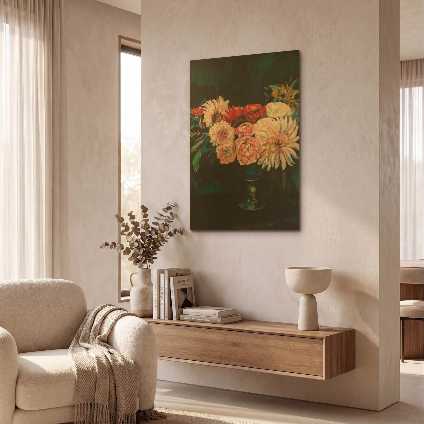 'Newport Bouquet' By Jeanette Vertentes Gold Metal Wall Art
