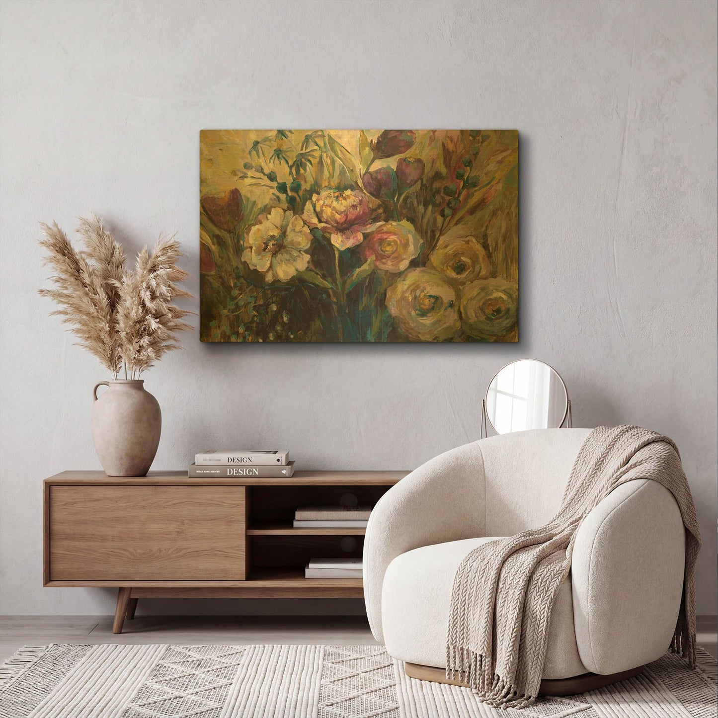 'Summer Garden' By Jeanette Vertentes Gold Metal Wall Art
