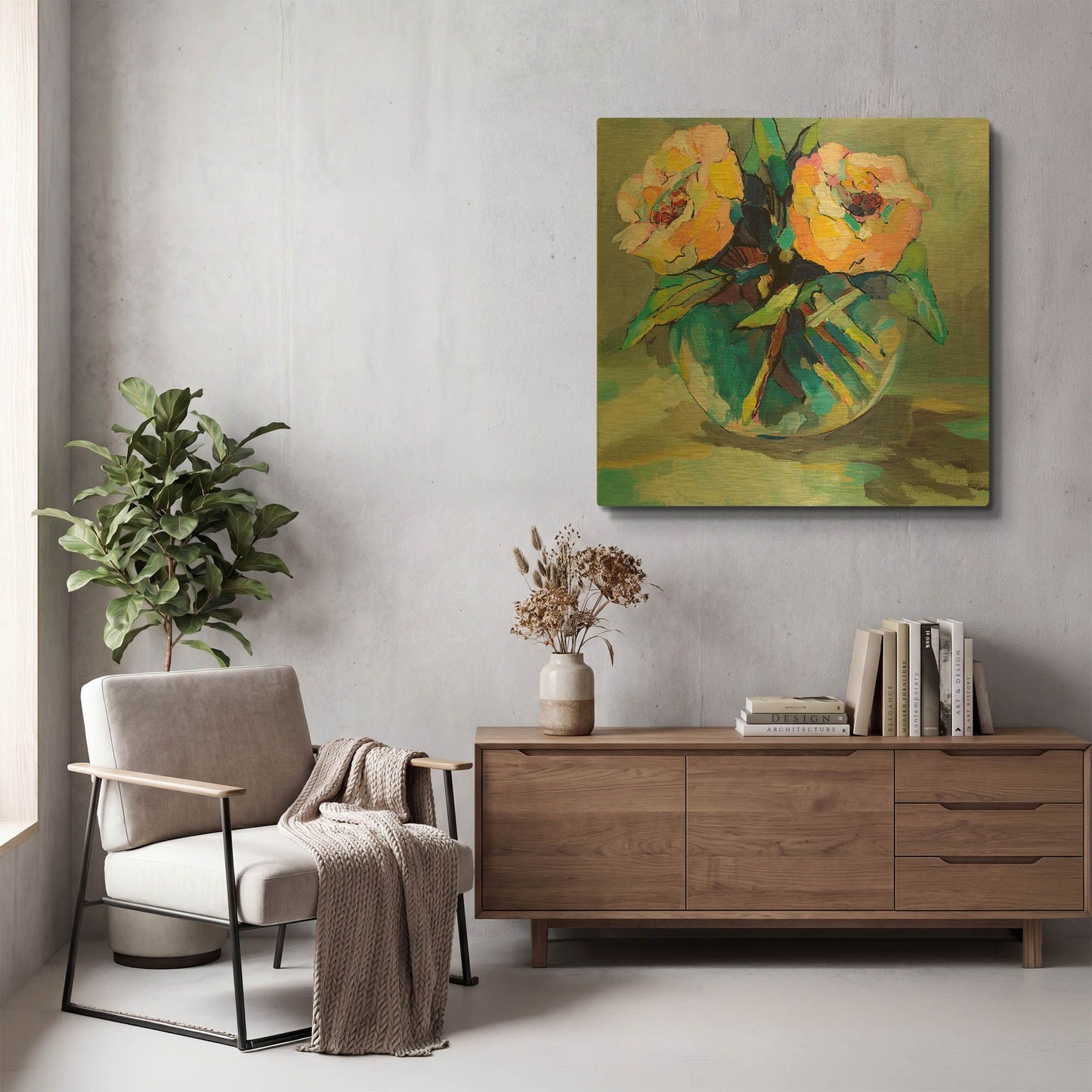 'Twins' By Jeanette Vertentes Gold Metal Wall Art