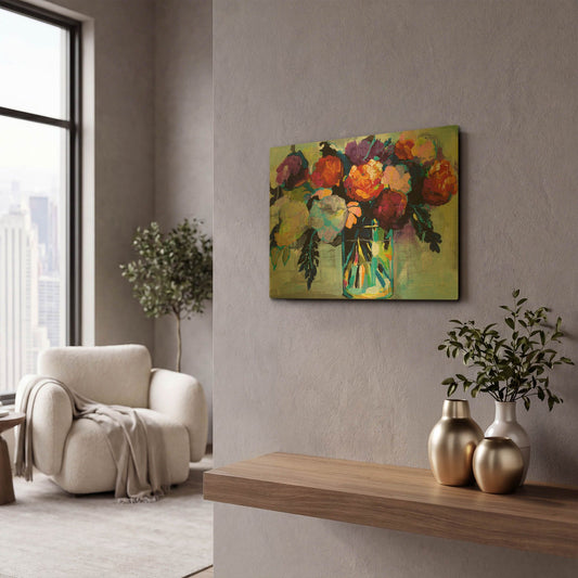 'A Colorful Life' By Jeanette Vertentes Gold Metal Wall Art