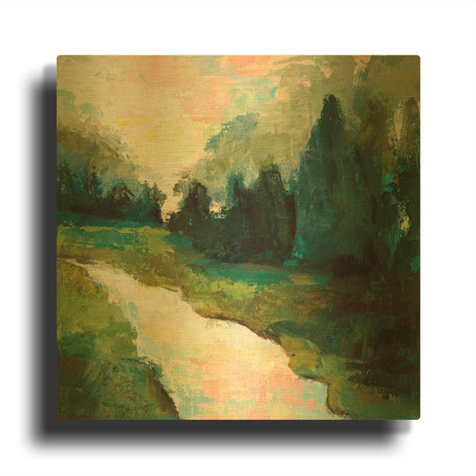'River Walk' By Jeanette Vertentes Gold Metal Wall Art