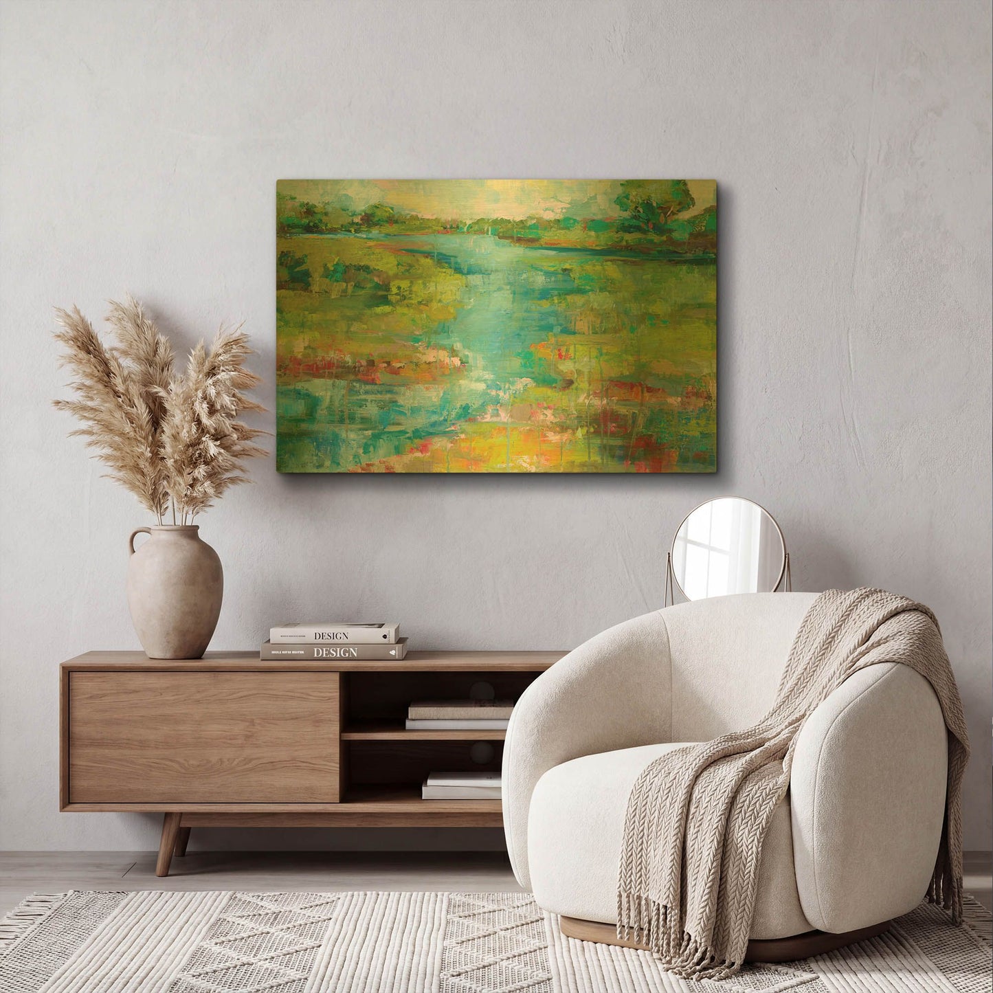 'Spring Marsh' By Jeanette Vertentes Gold Metal Wall Art