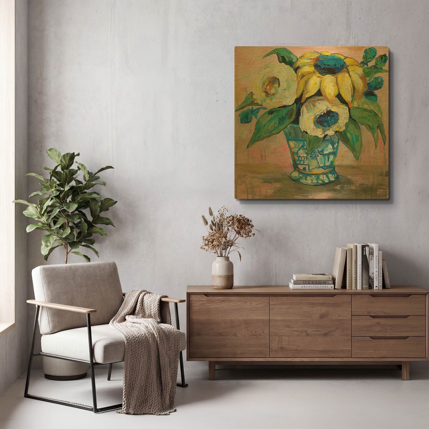 'Ginger Jar II' By Jeanette Vertentes Gold Metal Wall Art