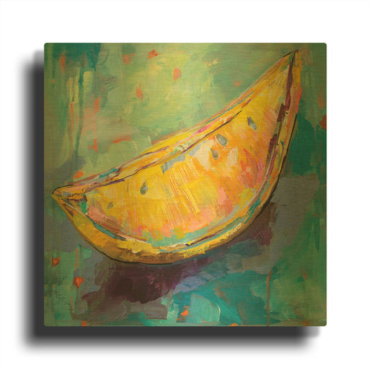 'Lemon Wedge' By Jeanette Vertentes Gold Metal Wall Art