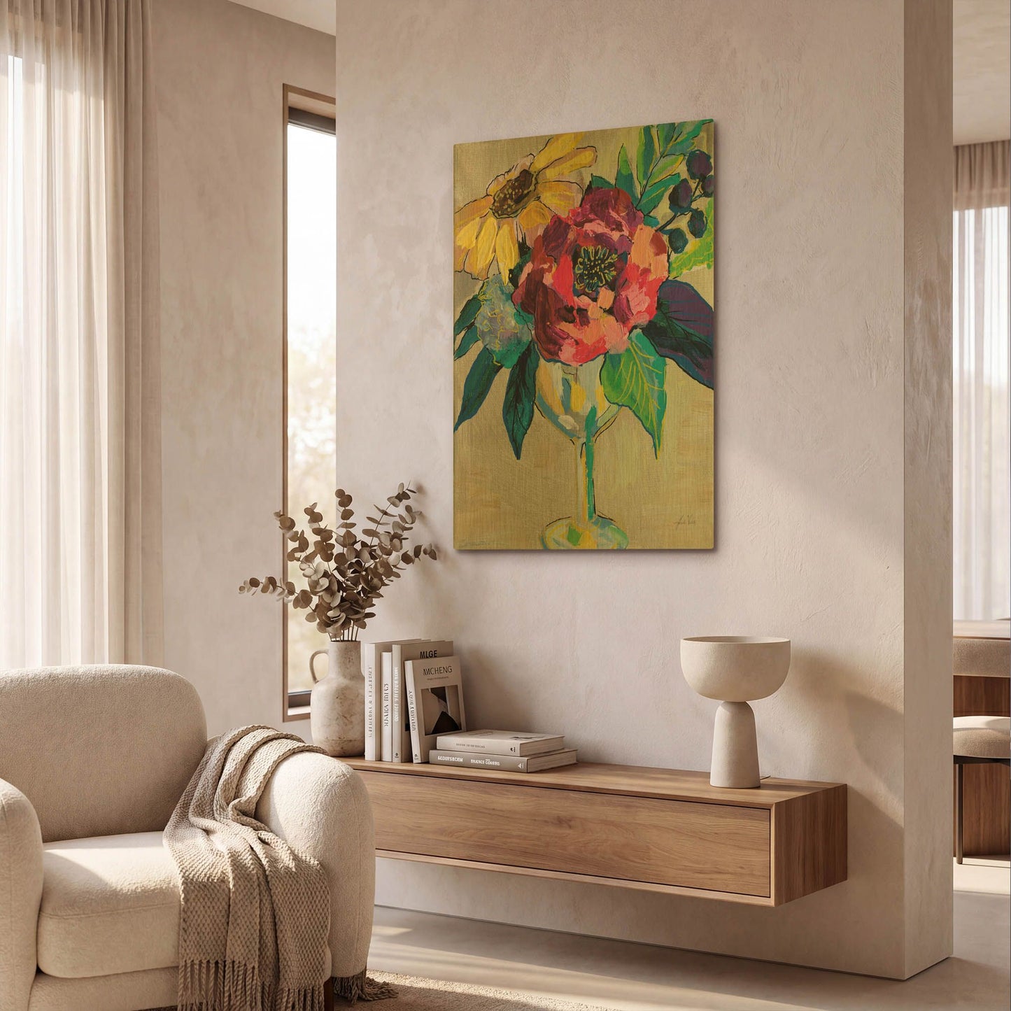 'Cup of Wine' By Jeanette Vertentes Gold Metal Wall Art