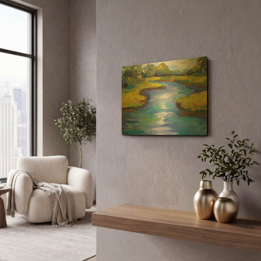 'Barn Island' By Jeanette Vertentes Gold Metal Wall Art