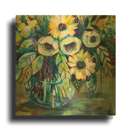 'Blue Light' By Jeanette Vertentes Gold Metal Wall Art