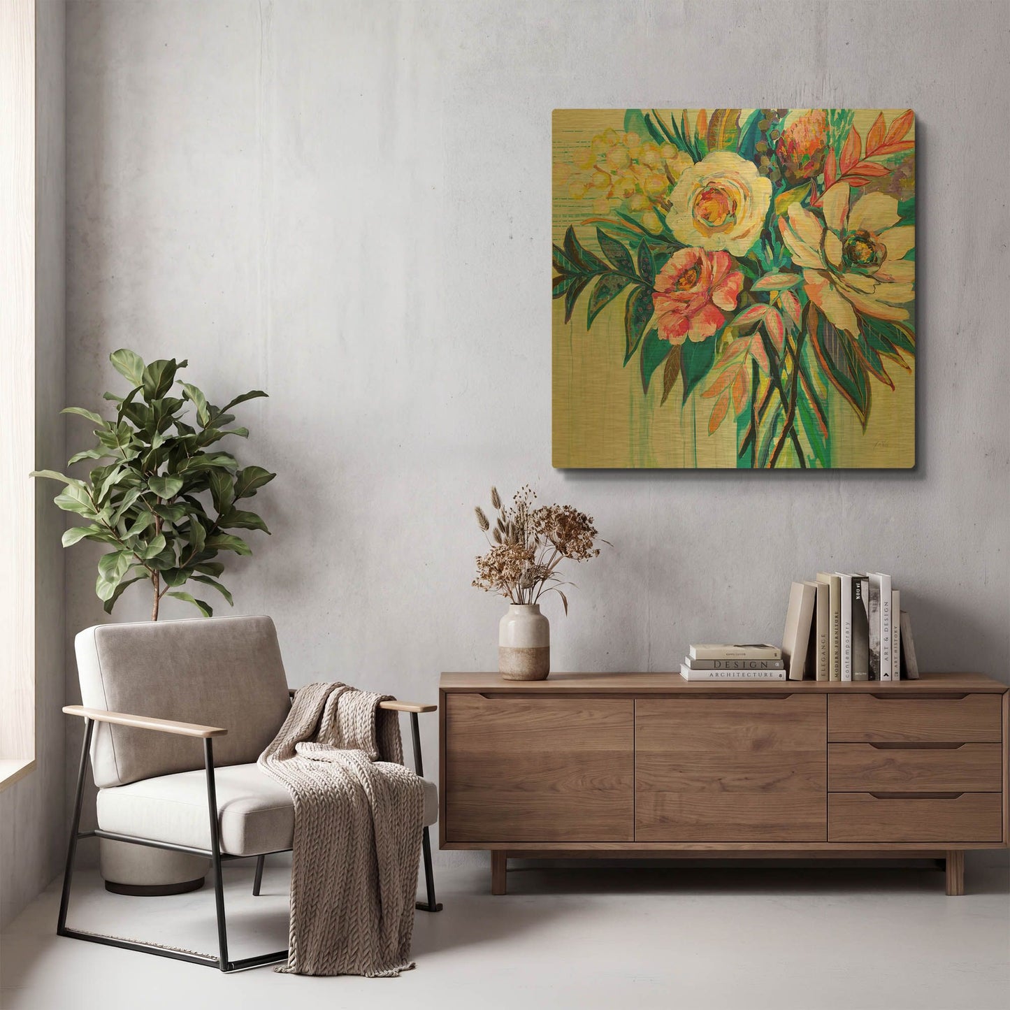 'First Date' By Jeanette Vertentes Gold Metal Wall Art