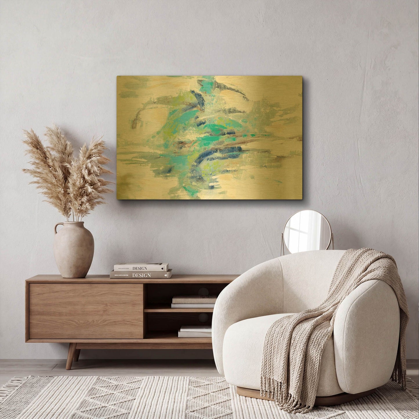 'River Whirlpool' By Silvia Vassileva Gold Metal Wall Art