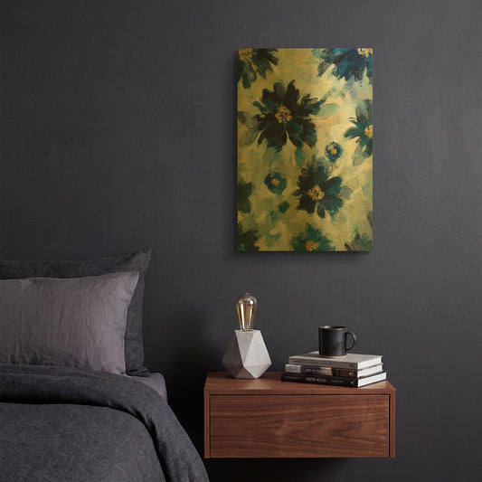 'Inky Floral II' By Silvia Vassileva Gold Metal Wall Art