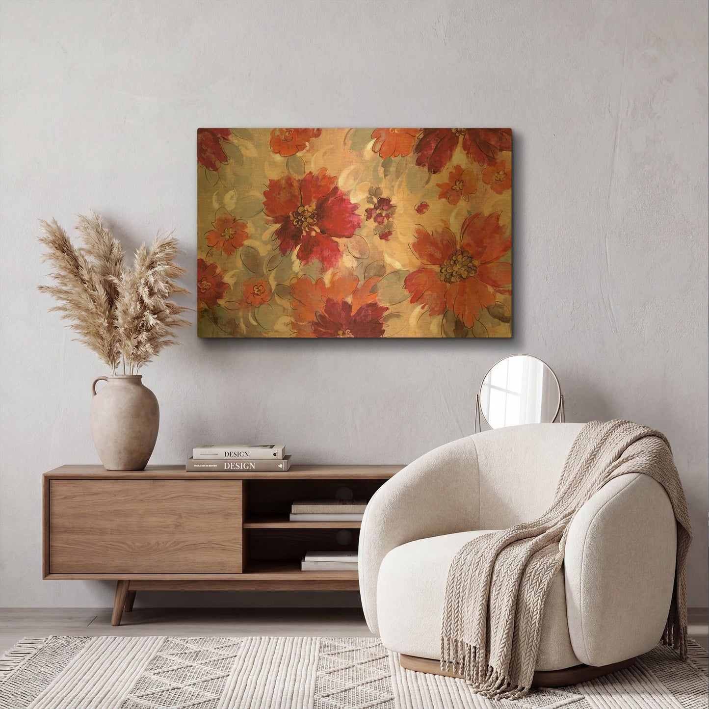 'Magenta and Coral Floral' By Silvia Vassileva Gold Metal Wall Art