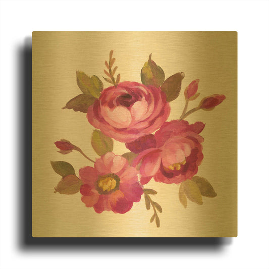 'English Garden III' By Silvia Vassileva Gold Metal Wall Art