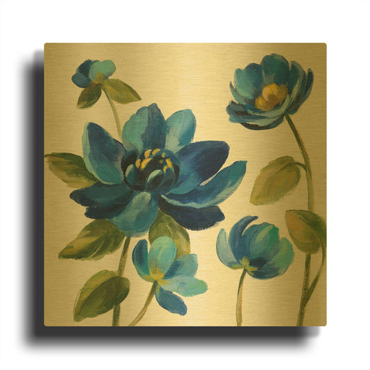 'Seaside Garden I' By Silvia Vassileva Gold Metal Wall Art
