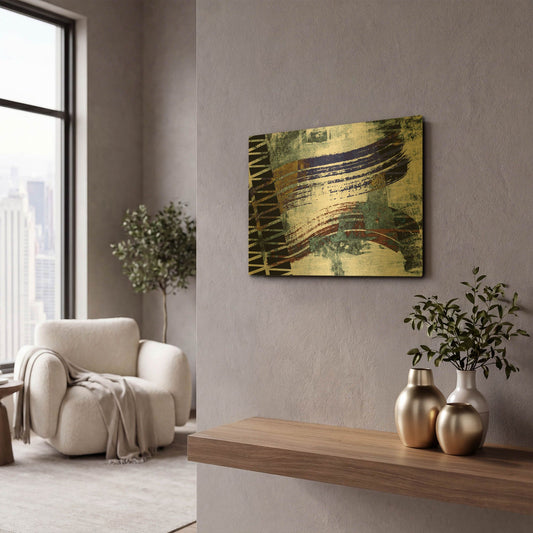 'Clamorous' By Delores Naskrent Gold Metal Wall Art