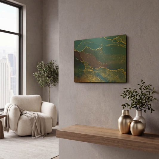 'In the Navy' By Delores Naskrent Gold Metal Wall Art