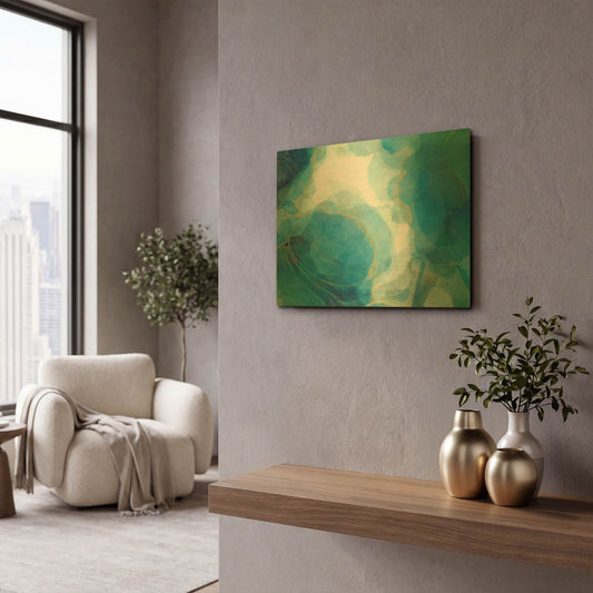 'Partly Cloudy' By Delores Naskrent Gold Metal Wall Art