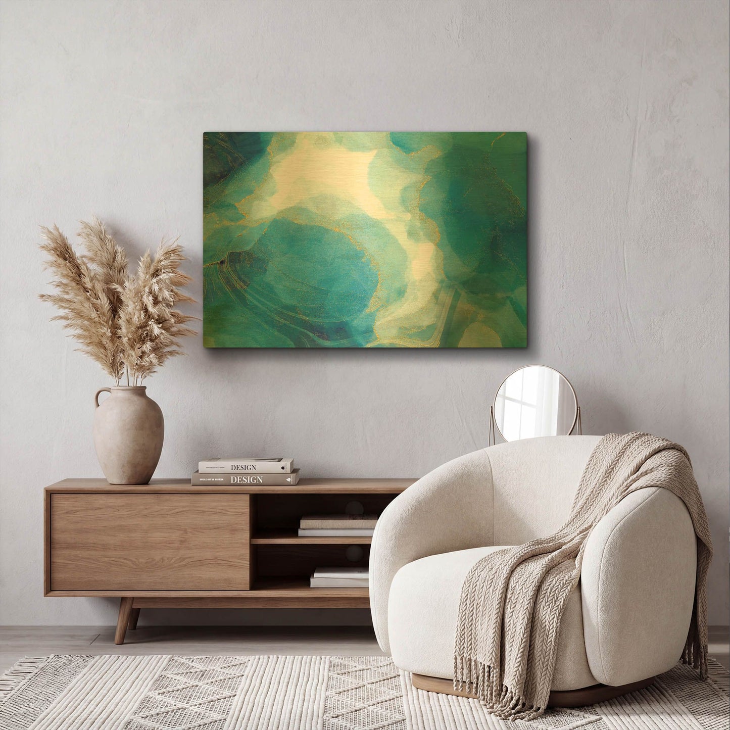 'Partly Cloudy' By Delores Naskrent Gold Metal Wall Art