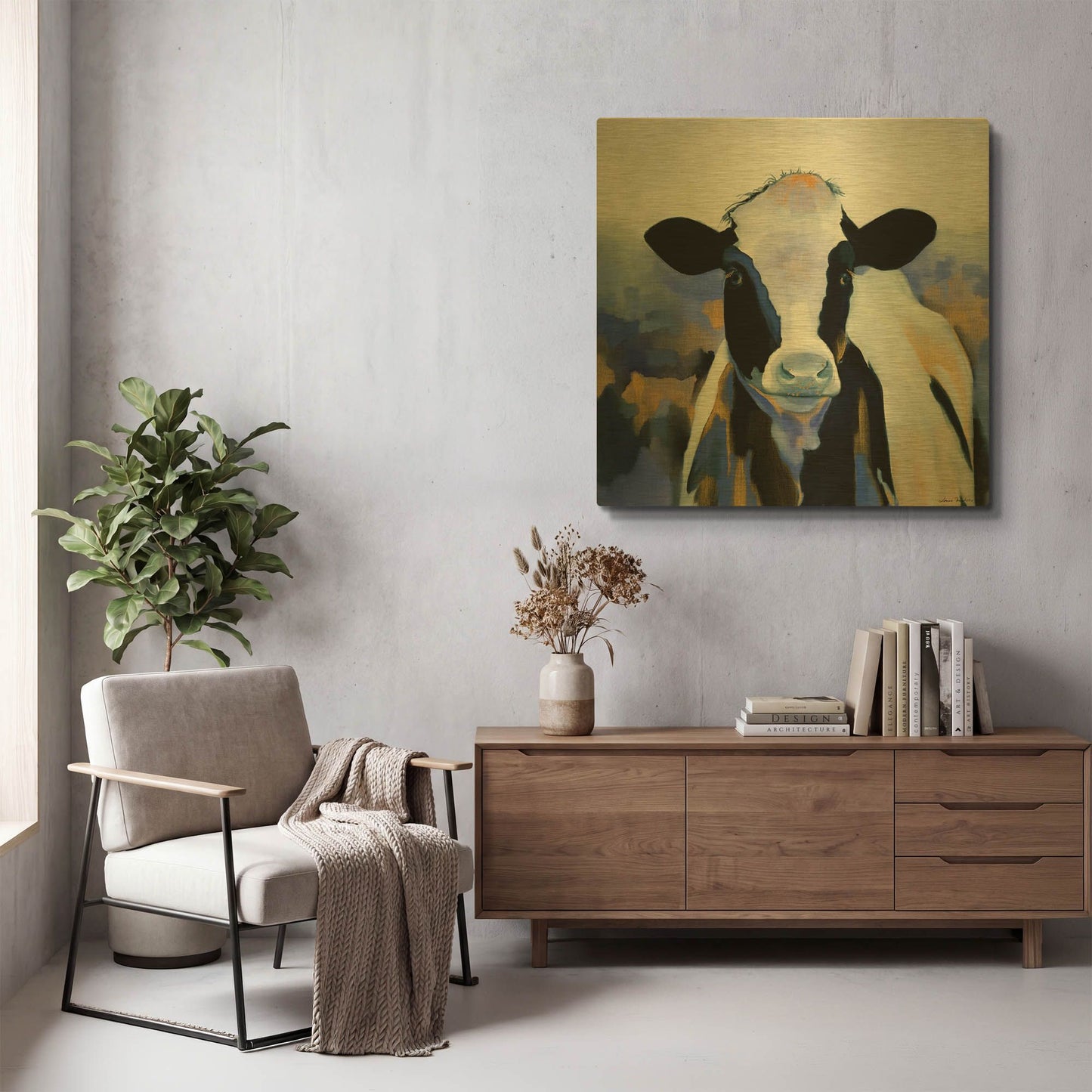 'Wild Blues 2' By Louise Montillio Gold Metal Wall Art