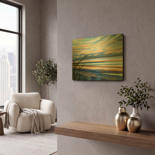 'Shorelines' By Louise Montillio Gold Metal Wall Art
