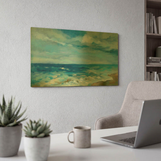 'Ocean Waves' By Silvia Vassileva Gold Metal Wall Art