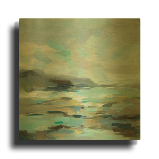 'Blue Lagoon' By Silvia Vassileva Gold Metal Wall Art