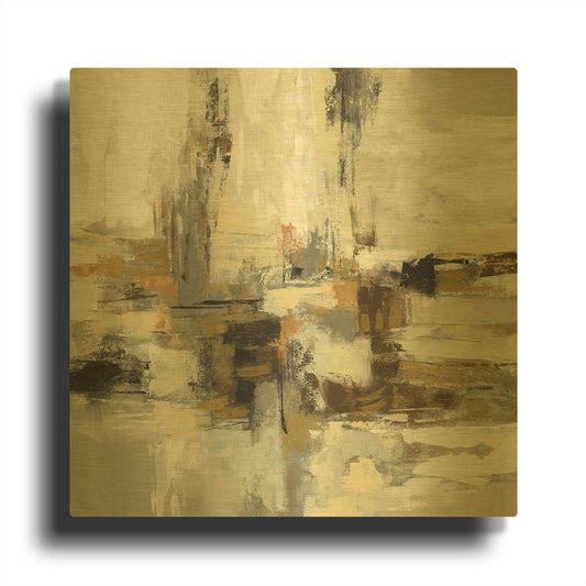 'Lava and Steam' By Silvia Vassileva Gold Metal Wall Art