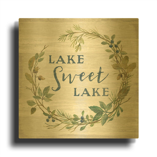 'Lakeside Retreat V' By Silvia Vassileva Gold Metal Wall Art