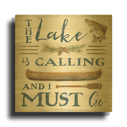 'Lakeside Retreat VIII' By Silvia Vassileva Gold Metal Wall Art