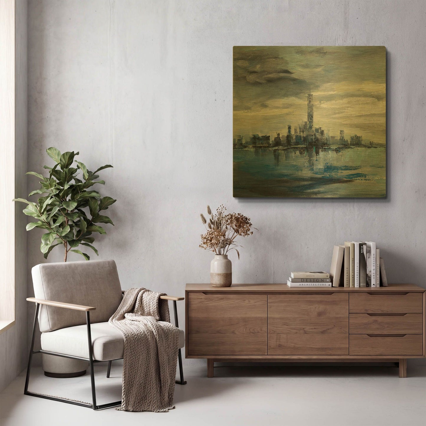 'Manhattan Winter' By Silvia Vassileva Gold Metal Wall Art