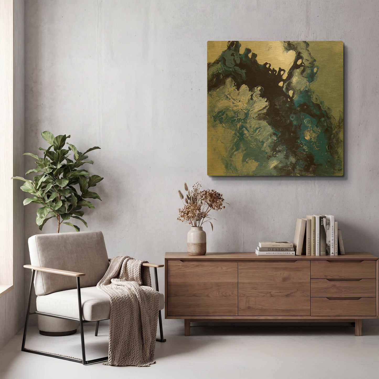 'Roaring Waves I' By Silvia Vassileva Gold Metal Wall Art
