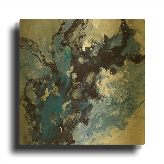 'Roaring Waves II' By Silvia Vassileva Gold Metal Wall Art