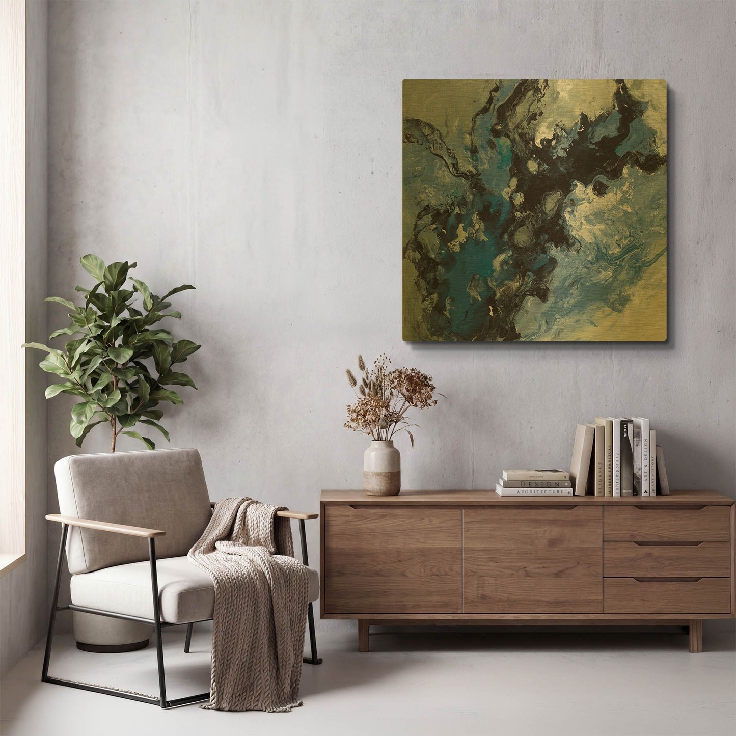 'Roaring Waves II' By Silvia Vassileva Gold Metal Wall Art