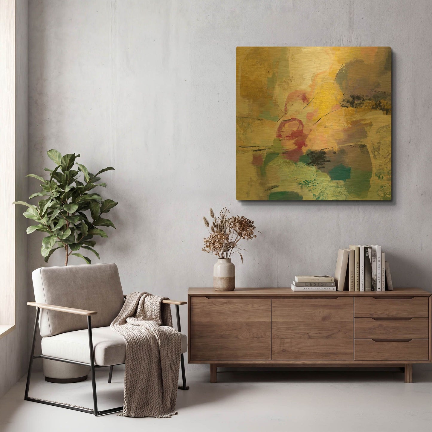 'Mid Mod Mood' By Silvia Vassileva Gold Metal Wall Art