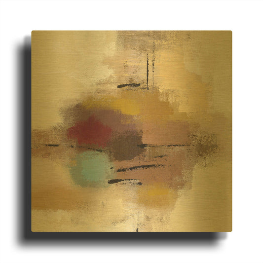 'Morello Cherry Abstract I' By Silvia Vassileva Gold Metal Wall Art