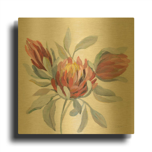 'Field Bloom I' By Silvia Vassileva Gold Metal Wall Art