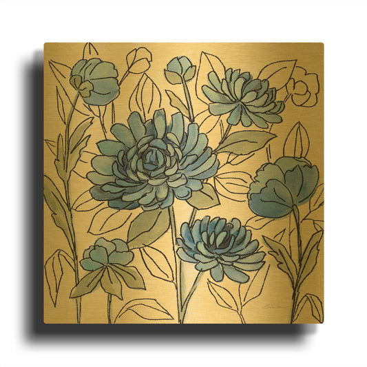 'Spring Lace Floral III' By Silvia Vassileva Gold Metal Wall Art