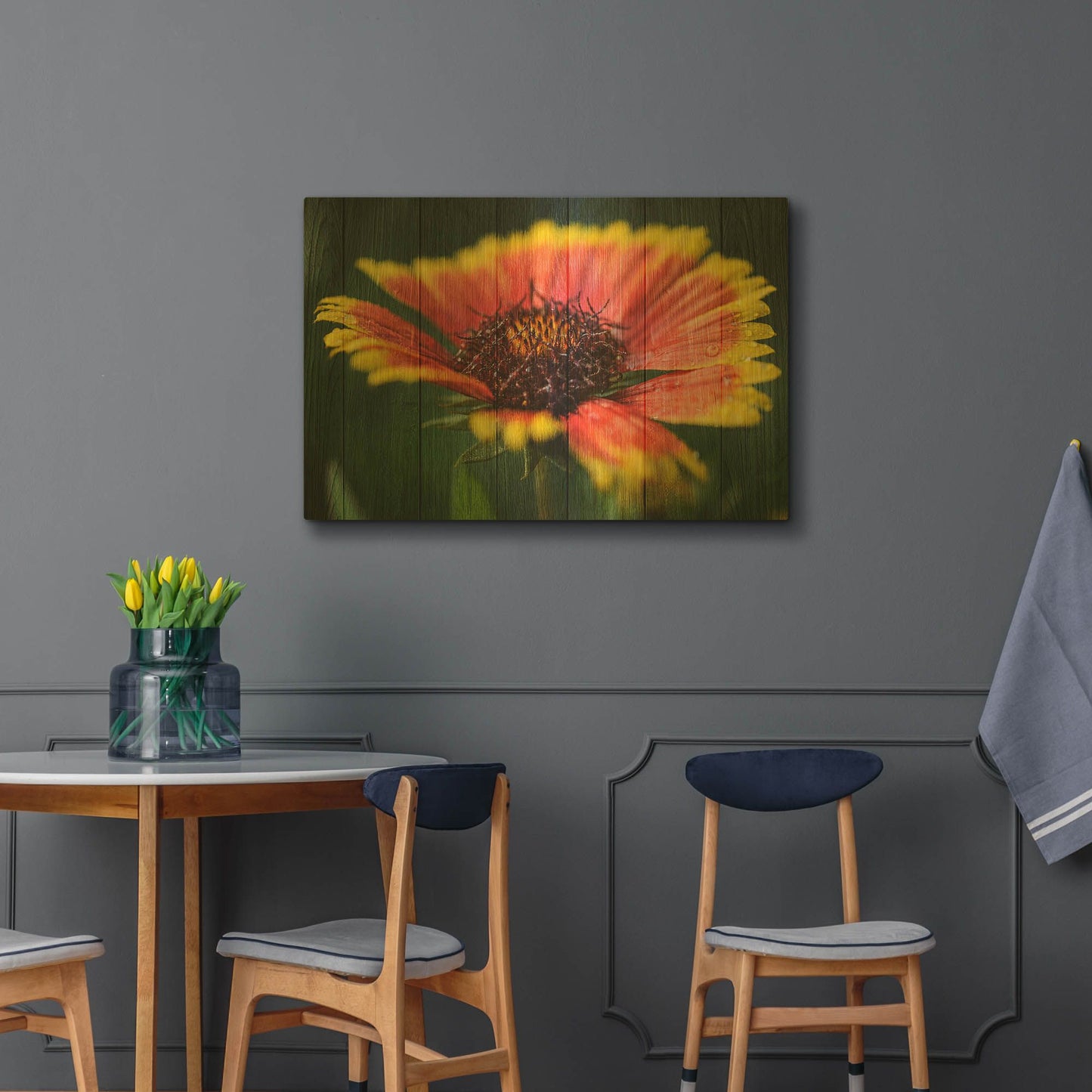 'Blossom Echoes' By Bess Hamiti Gold Metal Wall Art