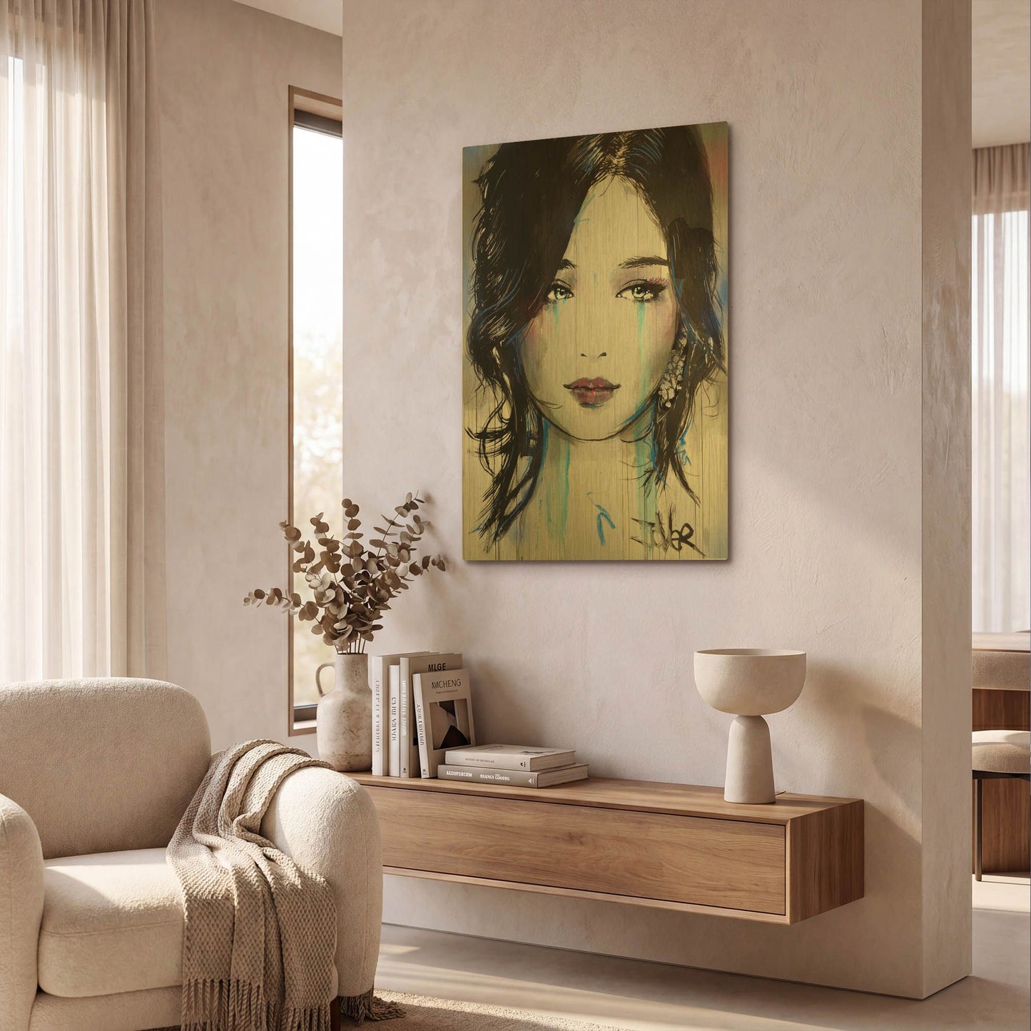 'Asia' By Loui Jover Gold Metal Wall Art