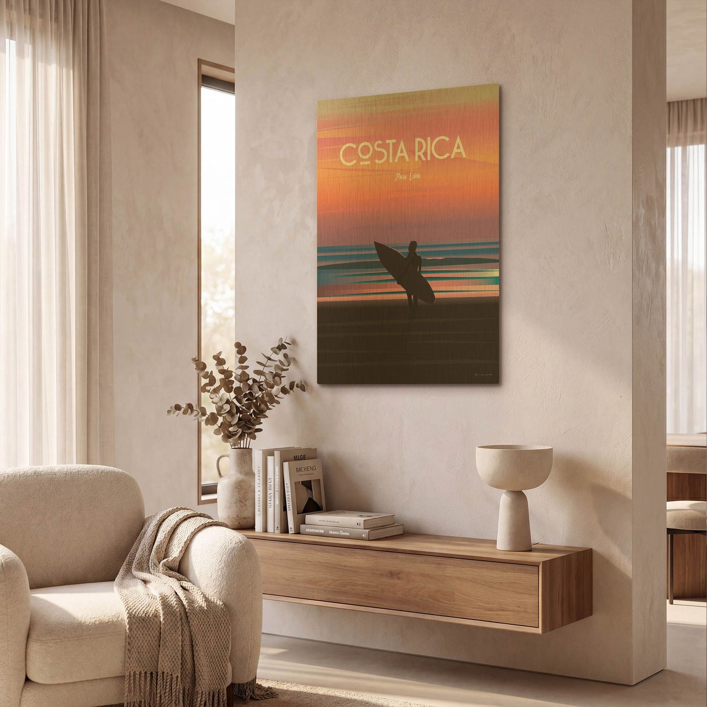 'Costa Rica' By Arctic Frame Gold Metal Wall Art