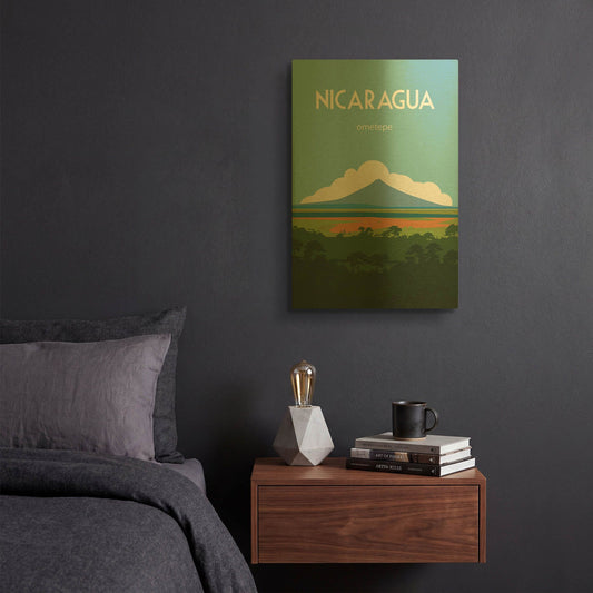 'Nicaragua' By Arctic Frame Gold Metal Wall Art