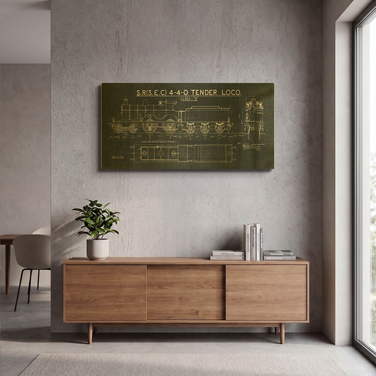 'Steam Blueprint' By Wild Apple Portfolio Gold Metal Wall Art