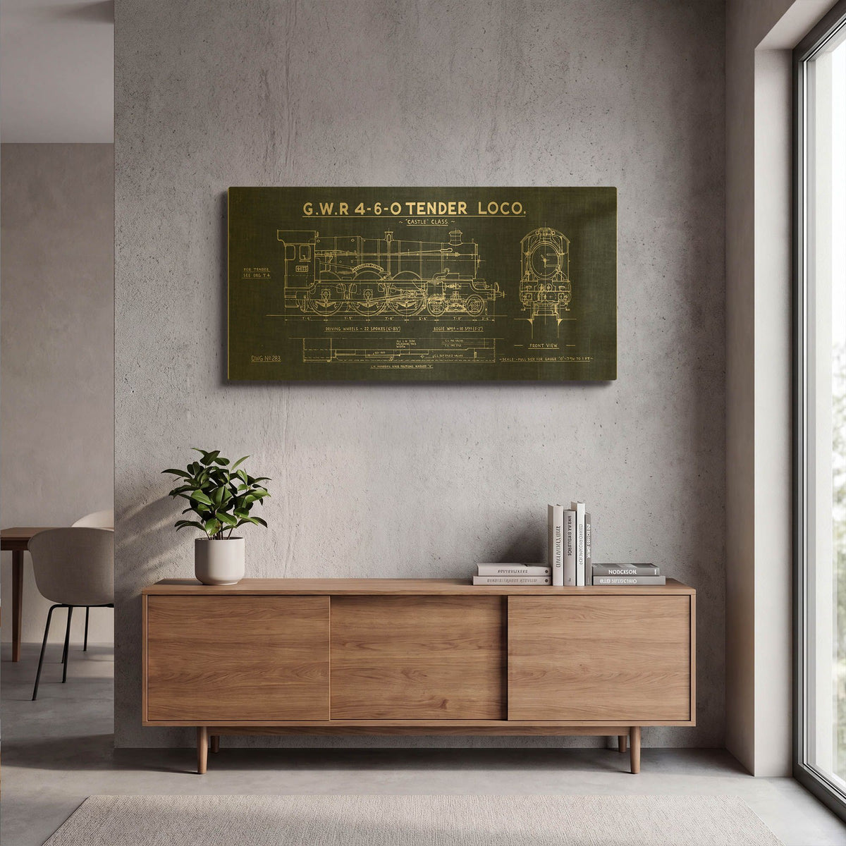 'Engine Elegance' By Wild Apple Portfolio Gold Metal Wall Art