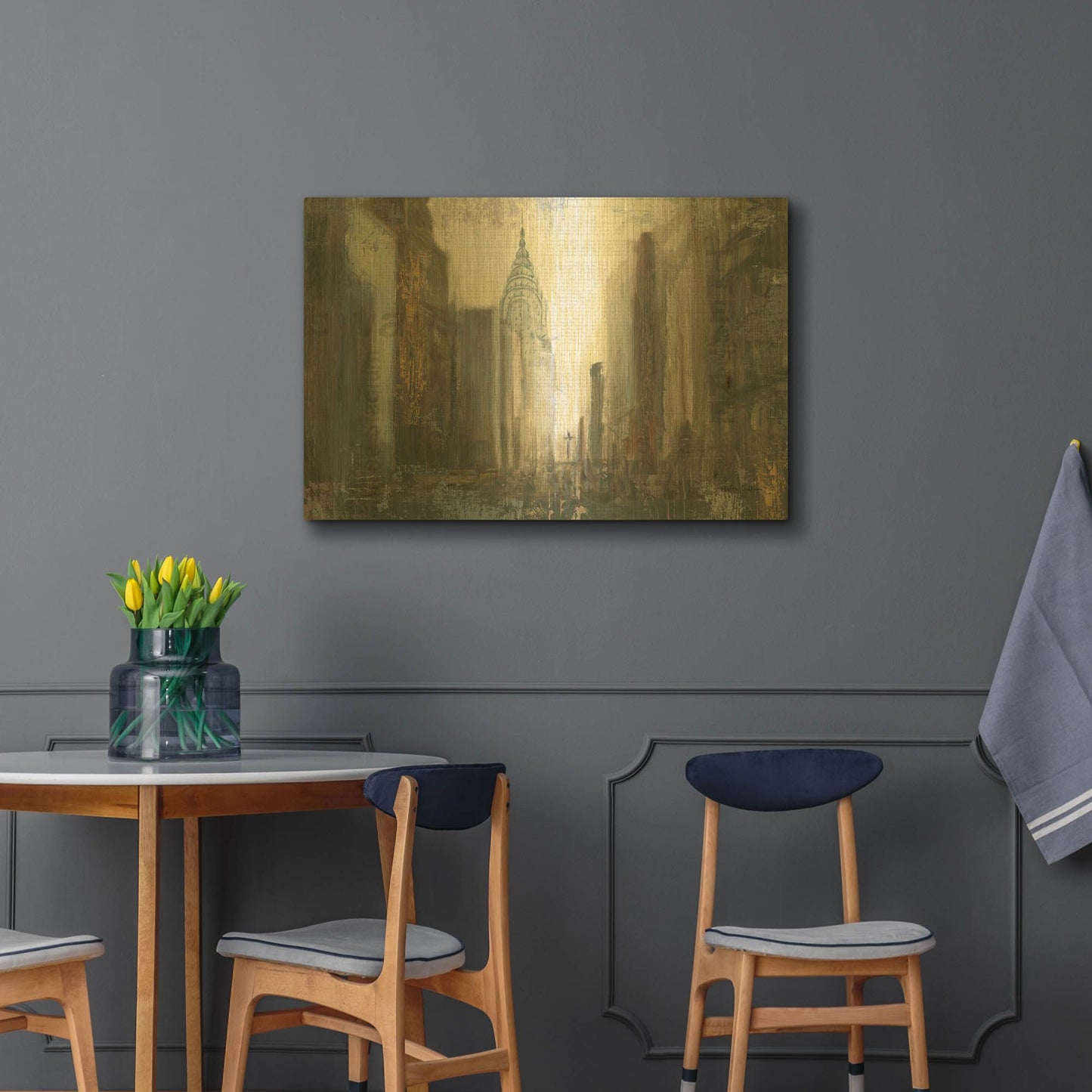 'Urban Movement I NY' By Myles Sullivan Gold Metal Wall Art