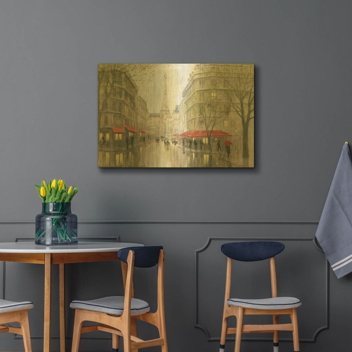 'Impression of Paris' By Myles Sullivan Gold Metal Wall Art