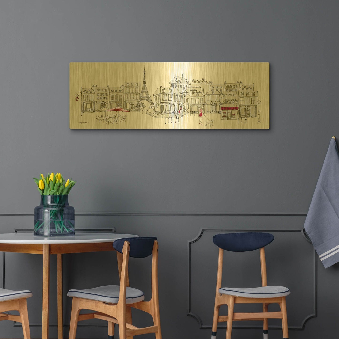 'Golden Paris' By Avery Tillmon Gold Metal Wall Art