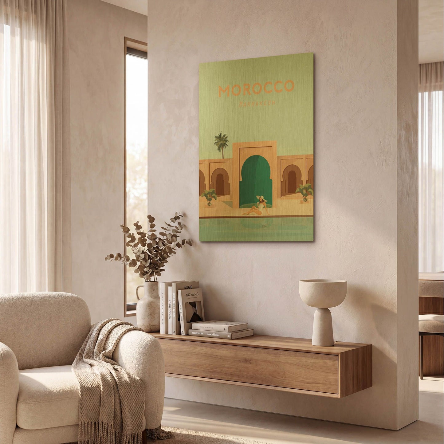 'Moroco' By Arctic Frame Gold Metal Wall Art