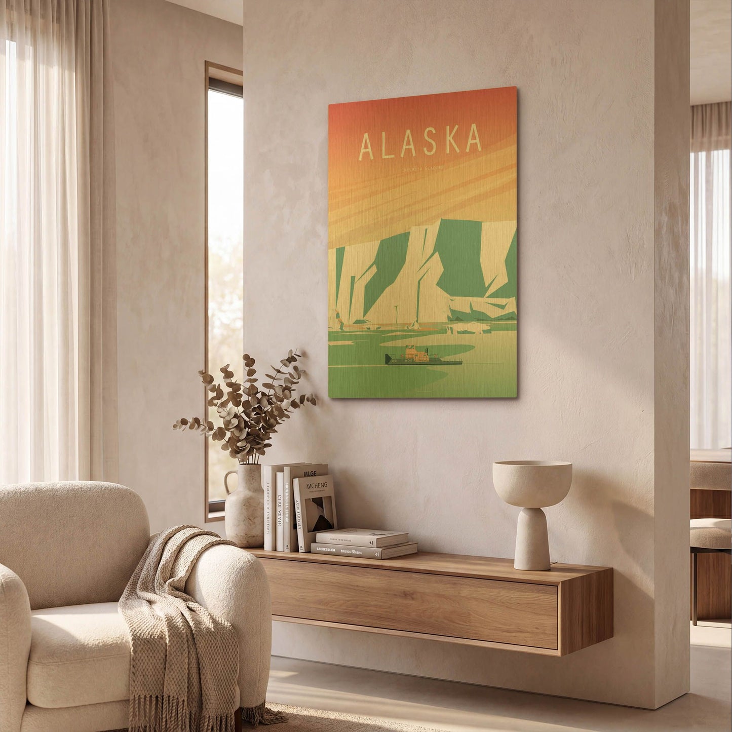 'Alaska' By Arctic Frame Gold Metal Wall Art