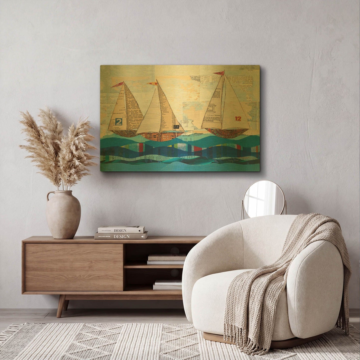 'Sailing no Border' By Courtney Prahl Gold Metal Wall Art