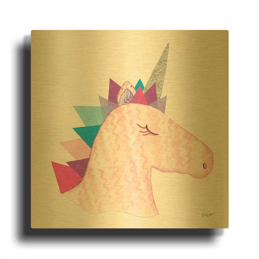 'Unicorn Power I' By Courtney Prahl Gold Metal Wall Art
